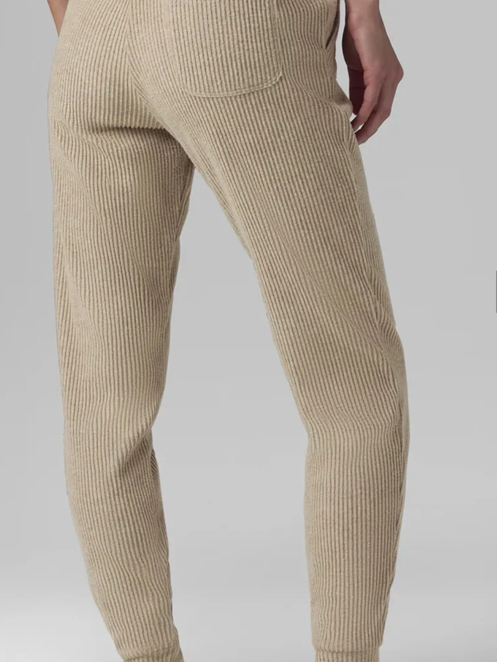 ALO Yoga Ribbed Drawstring Joggers - Muse Sweatpant - Gravel Heather